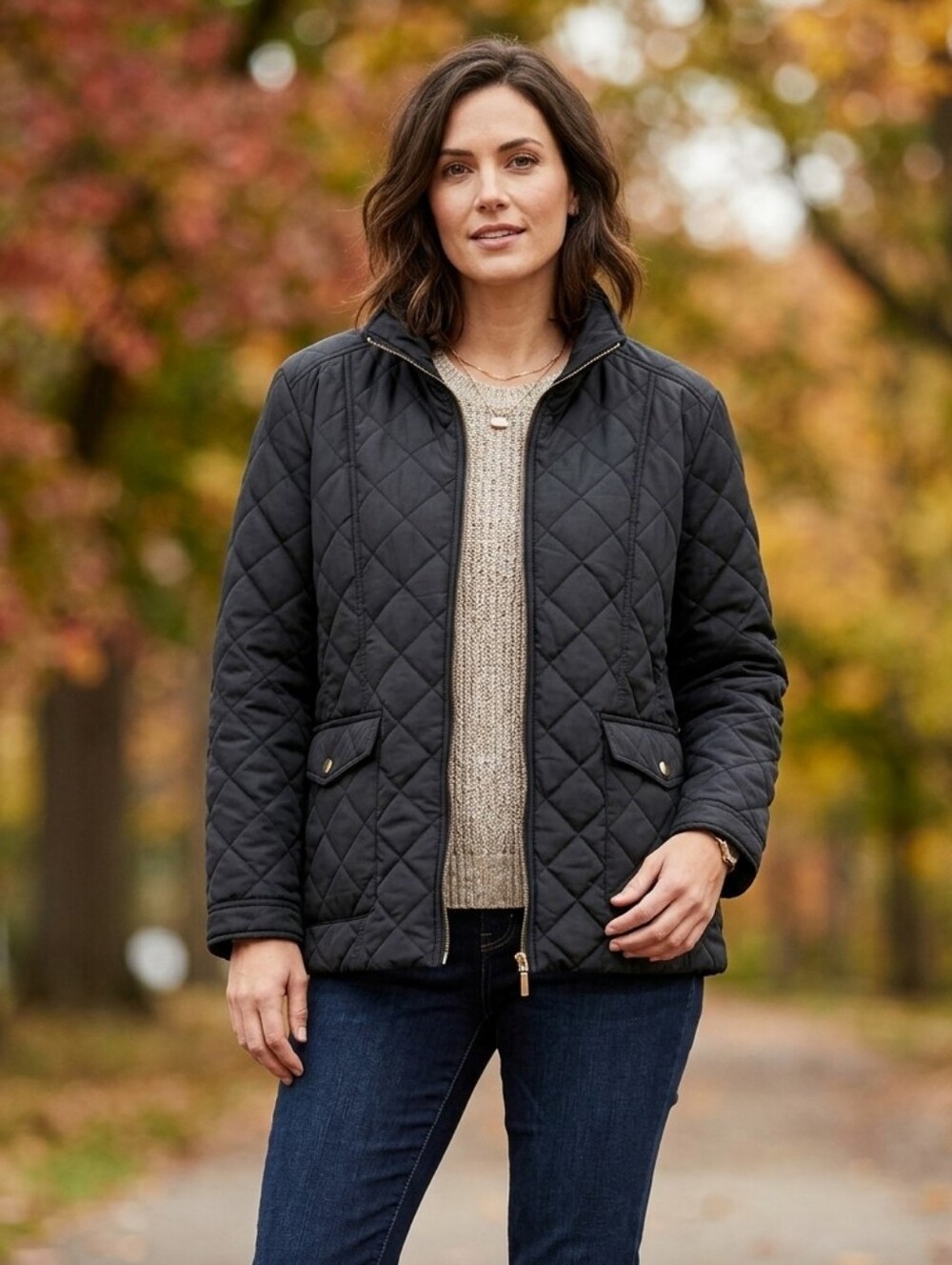 Vtg Jane Ashley Diamond Quilted Jacket Sz 2XL